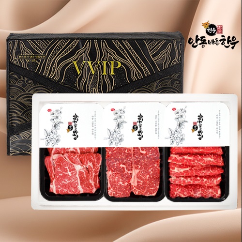 [안동바른한우] 1등급 한우 구이혼합 실속 선물세트7호 600g