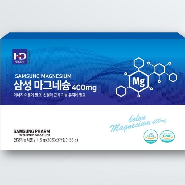 [삼성제약] 삼성 마그네슘 400mg 1.5g x 30포 x 3개입