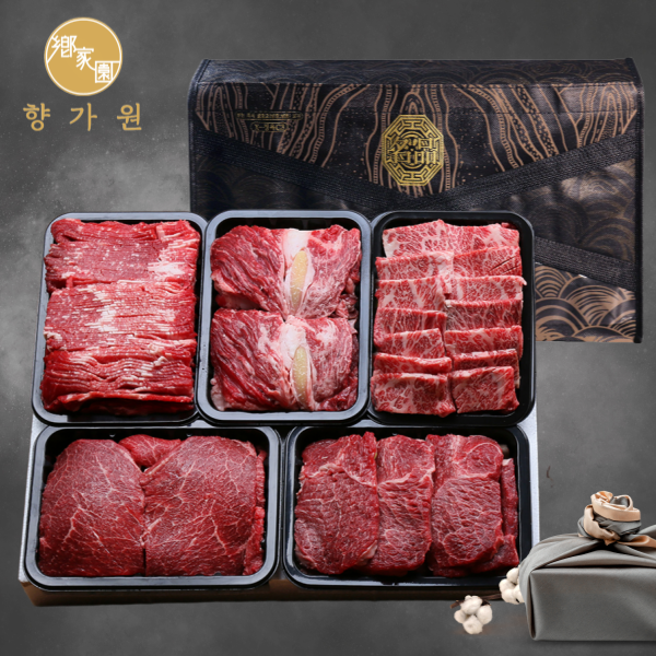 [향가원] 1등급한우 구이정육 혼합선물세트4호 1.5kg(등심300g+갈비살300g+불고기300g+국거리300g+산적300g)